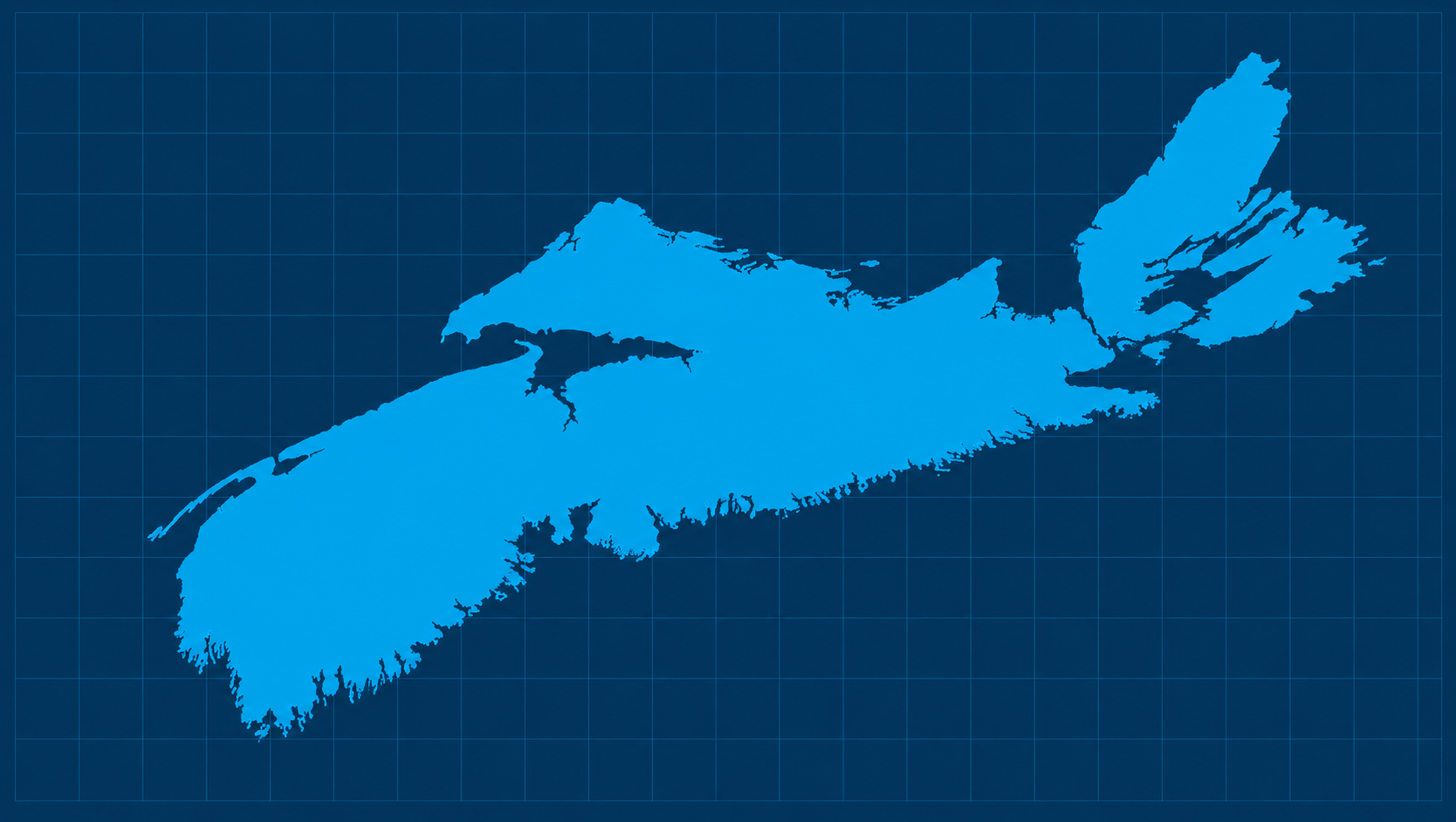 Map of Nova Scotia with the GoPro Plumbers service area highlighted